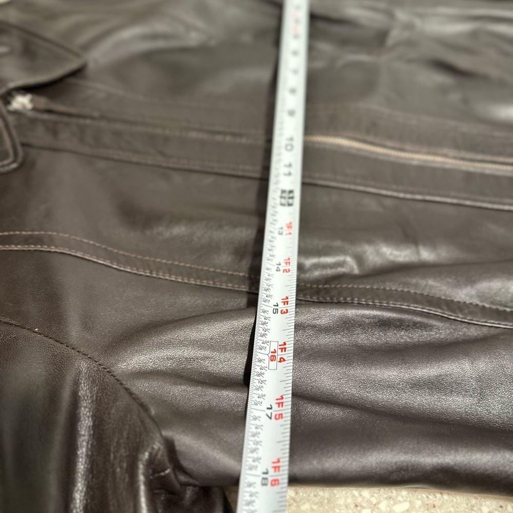 COACH Vintage DarkBrown Soft Leather Zip Jacket 2 Pockets Signature C Lining EUC - Picture 9 of 16